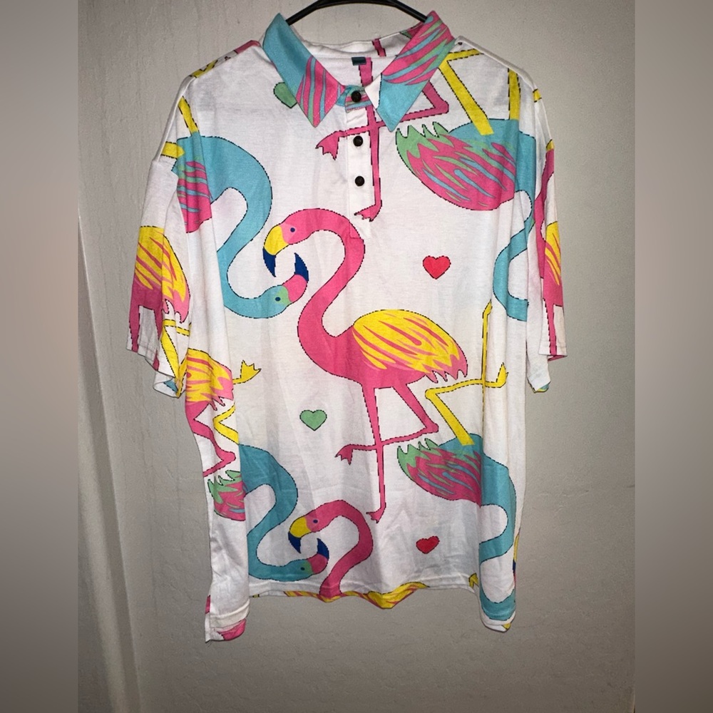 Colorful Flamingo Print Women's Top